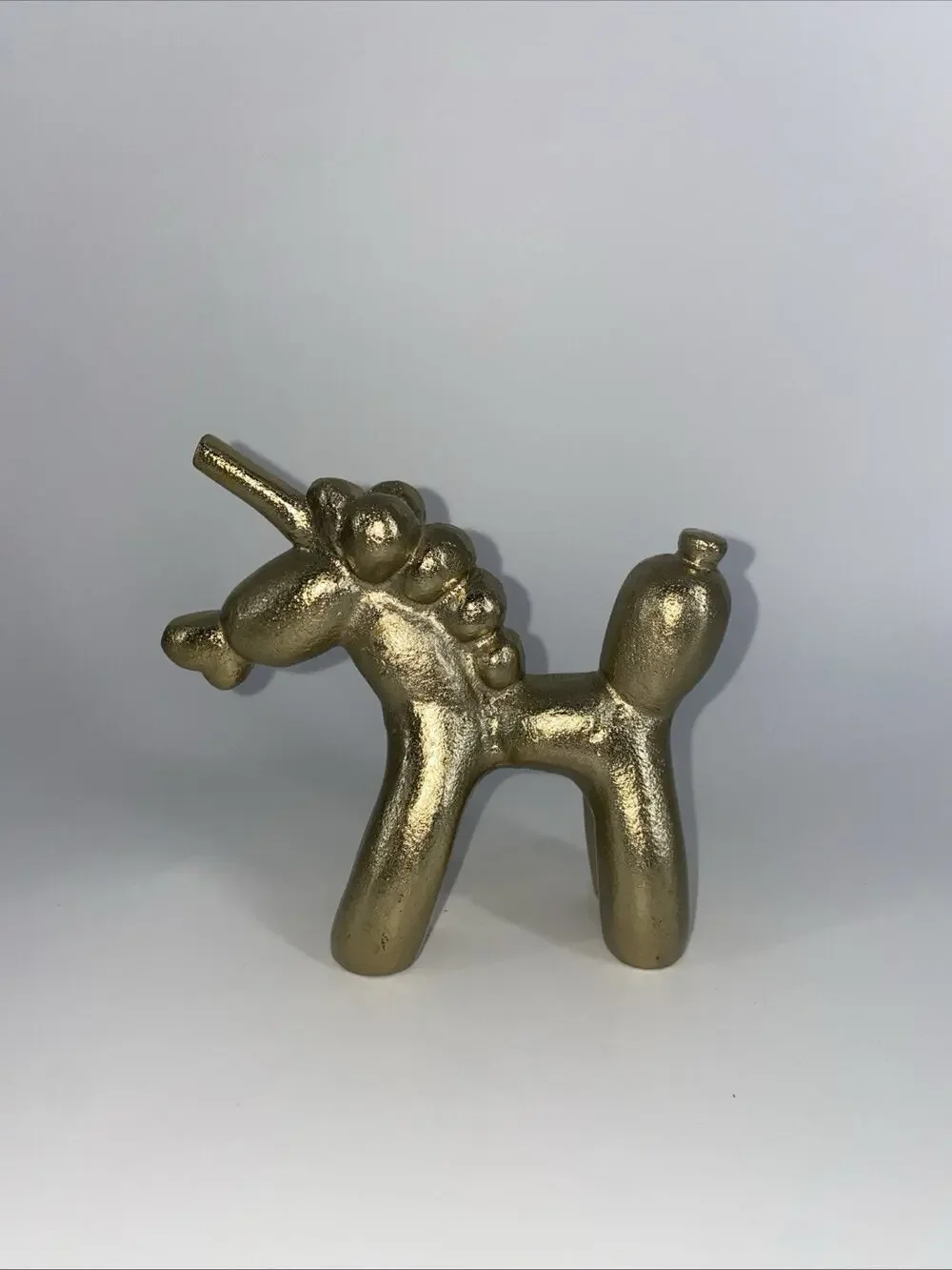 Metal Gold Colored Balloon Shaped Unicorn Figurine Paperweight